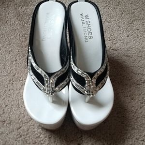 Black and white bling wedges